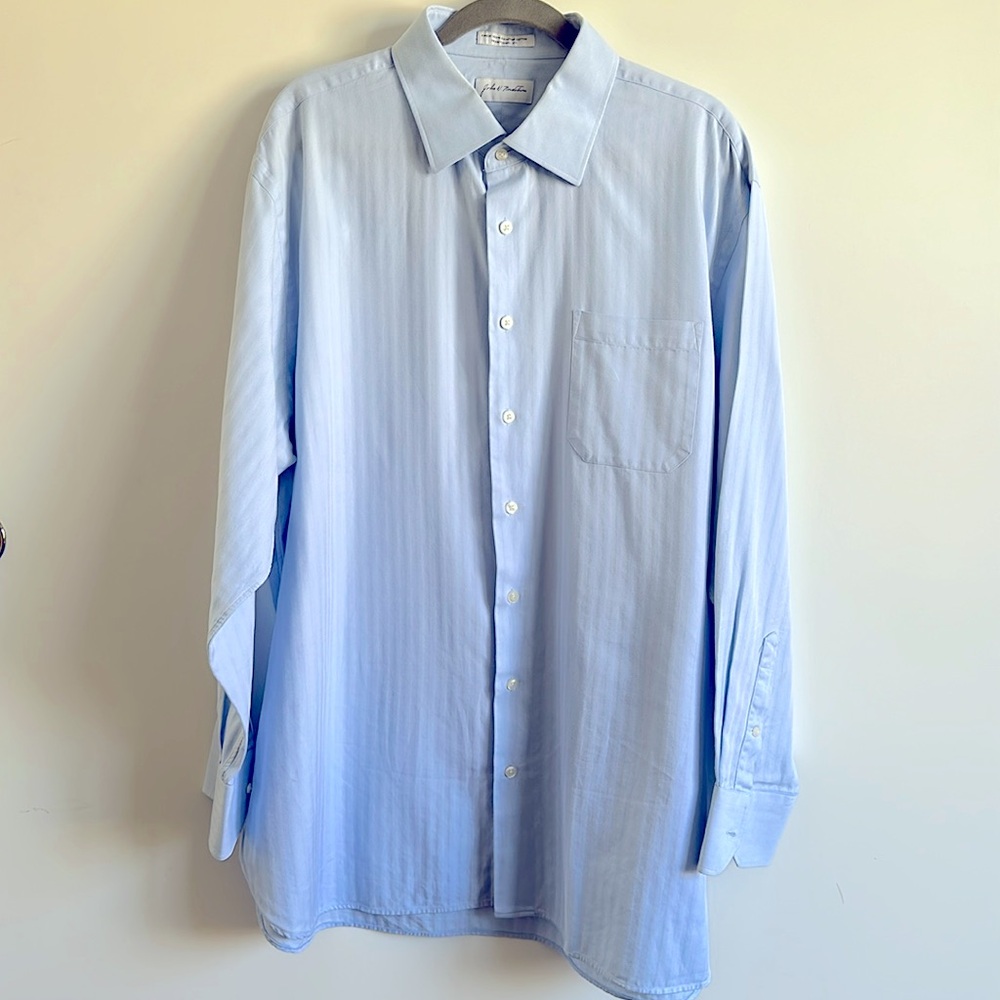 John W. Nordstrom Men’s Light Blue 100% Cotton Button Down Shirt 18/35